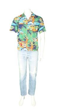 Diamond Head Classic Woody Car Surfing Surfboard Hawaiian Aloha Camp Shirt M